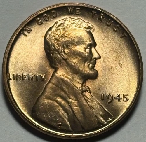 1945 Lincoln Wheat Cent — Uncirculated MS Red 🔥 Original Roll