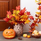 6 Pcs Fall Leaves Stems Fall Maple Leaves Silk Autumn Leaf Branches Orange