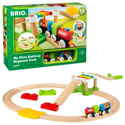 RAVENSBURGER SPIELVERLAG BRIO World 33727 Mein erstes Bahn Set 18-teilig Zug Waggon Schienen Hängebrücke