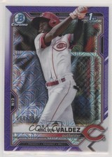 2021 Bowman Chrome Prospects Mega Box Purple Mojo Refractor Malvin Valdez 0lt3