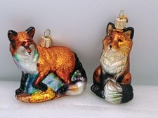 Old World Christmas RED FOX Glass Ornament Wi...