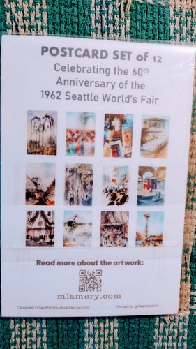 Sealed POSTCARD SET 12. CELEBRATING 60th ANNIVERSARY 1962 SEATTLE WORLDFAIR WA - Picture 24 of 24