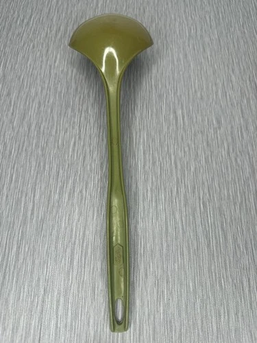 Vintage Foley Nylon Ladle & Fork Olive Green Retro MCM Kitchen Serving Utensils image 3