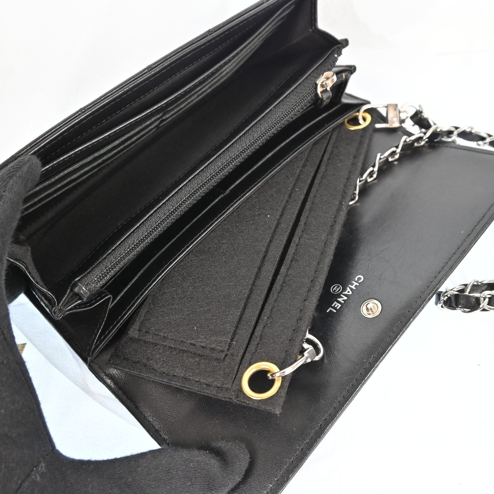 AUTH CHANEL Boy Wallet Coco Mark purse Black Spain P894RT802 thumbnail 14