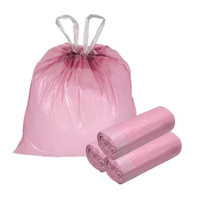 120 Count Trash Bags Drawstring 8.7 Gallon 24'' Garbage Bags Tear-Free Rose Gold