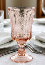 Pink Water Goblet(s) Recollection Indiana Glass USA 1970s MADRID
