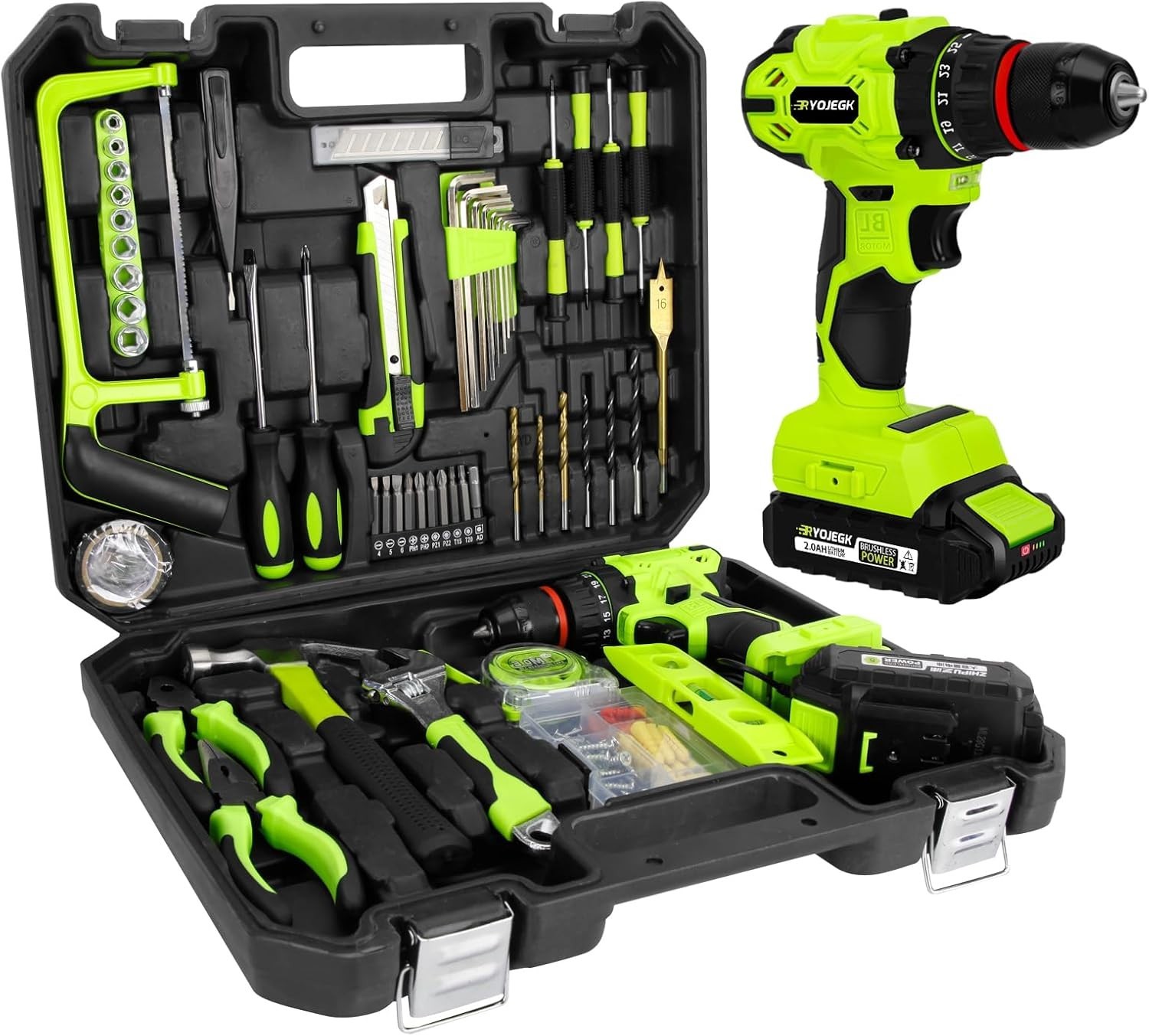 [eBay] Home Tool Set with Brushless Drill 20V 119PCS Cordless Drill Tool Box Battery