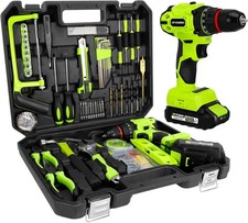 Home Tool Set with Brushless Drill 20V 119PCS Cordless Drill Tool Box Battery