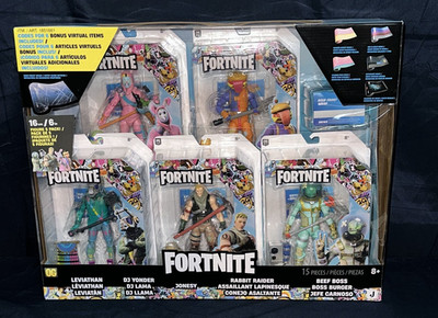Fortnite Party Pack 5 Figures Bonus Virtual Items JAZWARES EPIC GAMES COST CO