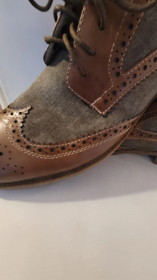 Robert Wayne Collection Men's Wingtip Shoes 11 D Brown Lace Up - Image 2 of 4