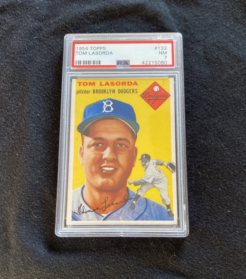 1954 Topps Tom Lasorda Rookie Card #132 PSA 7 Centered
