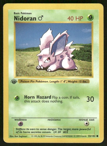 Nidoran M — Base Set (1st Edition,Shadowless)