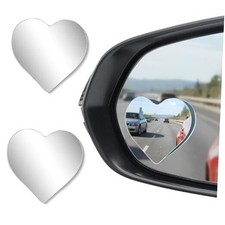 LivTee Blind Spot Mirrors, Heart Shaped HD Glass Frameless Convex Rear View
