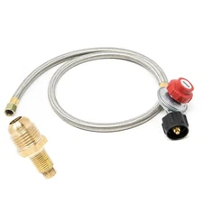 4 Ft. 0 PSI to 20 PSI High Pressure Propane Regulator and Steel Braided Hose wit