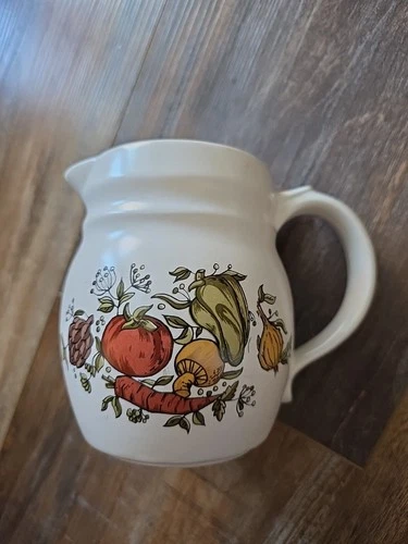 MCCOY POTTERY Pitcher Creamer 1270 Vintage Spice Of Life Vegetables 4 Inch