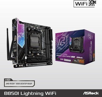 ASRock B850I Lightning WiFi Motherboard AMD Ryzen AM5 WiFi 7 Mini-ITX DDR5 256GB