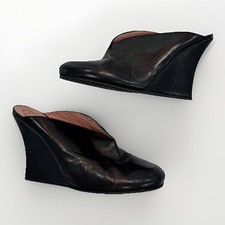 Stephane Kelian Shoes Womens Size 6 Leather Mules Heels Black Classy