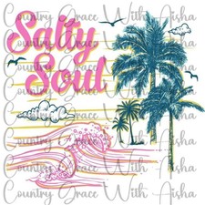 Sublimation Print Salty Soul Beach Ready To Press Paper Ink Heat Transfer