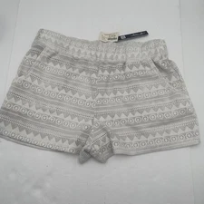 Women’s Size Med Swim’n Sport Open Knit Lace Swimsuit Shorts White Elastic Band
