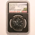 2025 Canada Elegant Maple Leaf Matte Black Rhodium Silver NGC PF70 First Release