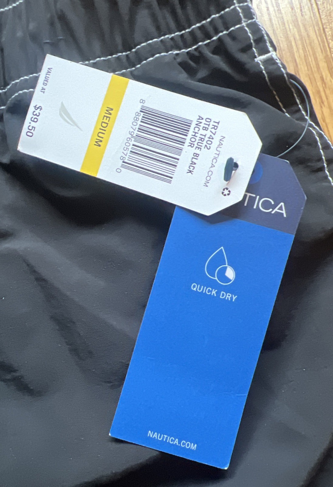 Nautica Swim Shorts Mens Medium Black Performance Quick Dry Drawstring New NWT image 5