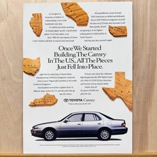 1993 Toyota Camry American Manufacturing Silver Sedan Vintage Print Ad Auto  Art