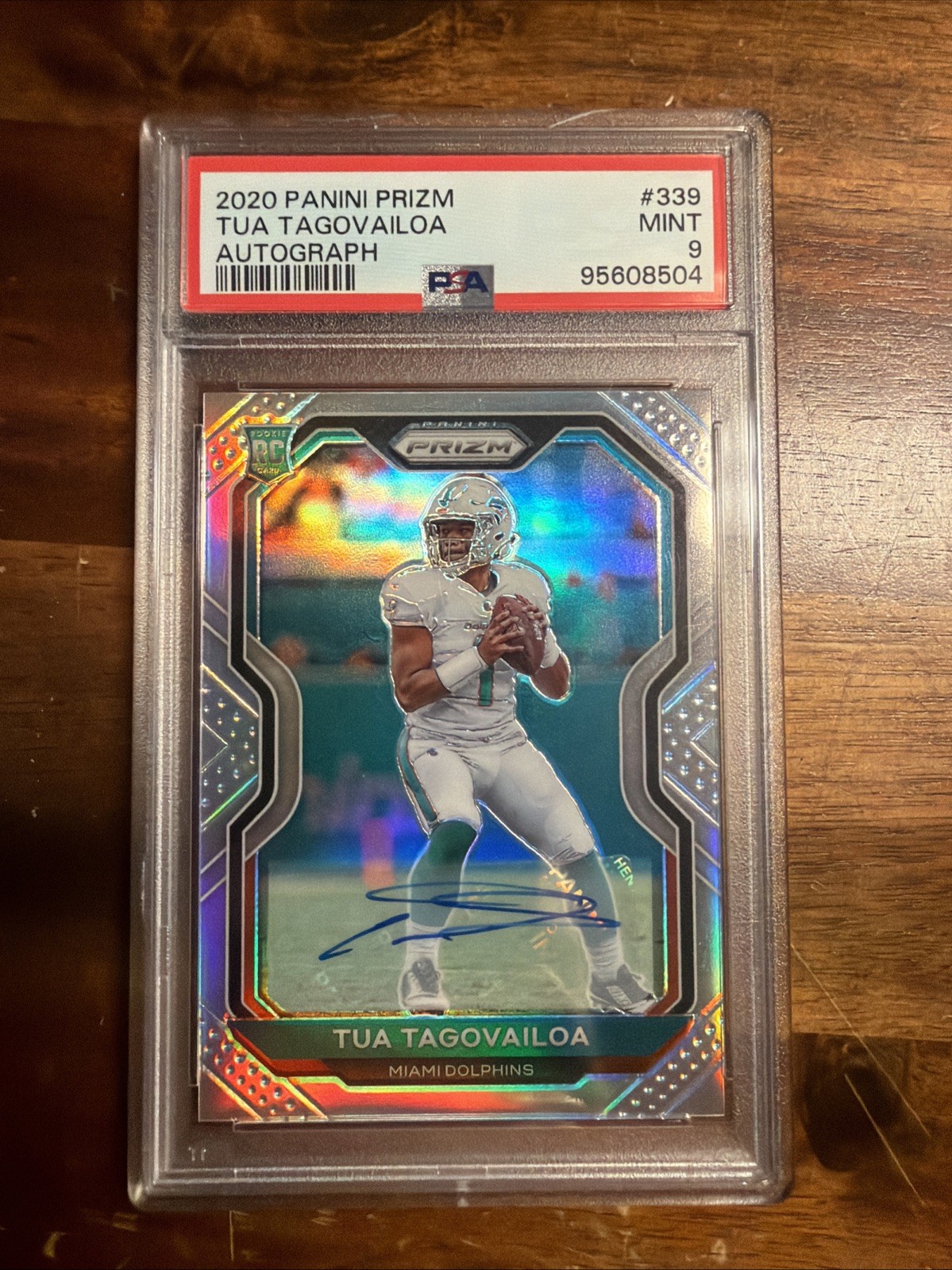 2020 Panini Prizm Tua Tagovailoa #339 PSA 9 RC Miami Dolphins Auto