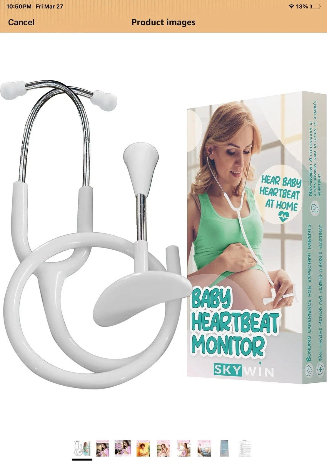 Skywin Heartbeat Monitor, Plastic Fetoscope Heart Beat Monitors for...