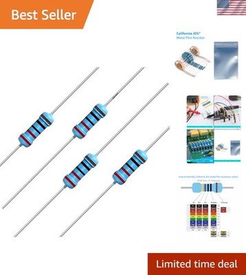 100pcs 220 ohm Resistor 1/2w 0.5Watt ±1% Tolerance Metal Film Fixed Resistor,...