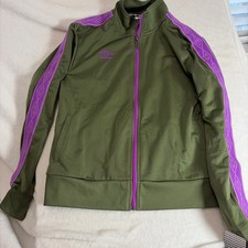 90s Retro Umbro Olive/Purple Stripe Logo Full Zip Tracksuit Jacket Large NWT Y2K