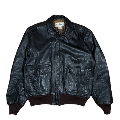 【80s】 LL Bean A-2 Leather Jacket VTG LL BEAN WW2 A-2 GOATSKIN Shearling Leather Bomber Jacket