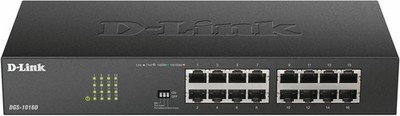 D-Link Gigabit Switch 16 Ports Plug & Play lüfterlos Metallgehäuse 2000 Mbit/s