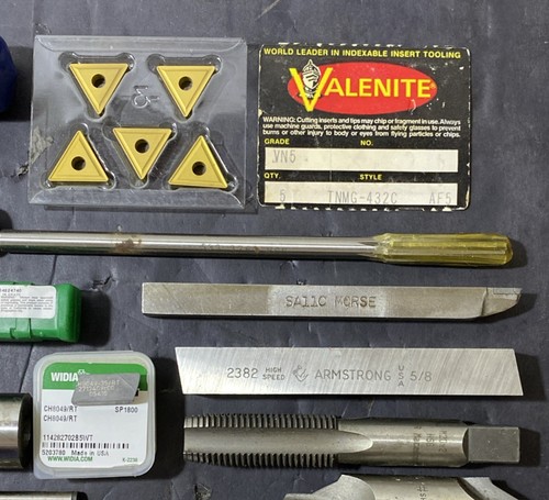 Lot of Machinist Lathe Tools HSS Taps Drills Carbide End Mills Cutters Used - Picture 3 of 8