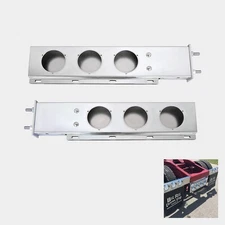 30'' Stainless Steel Mud Flap Hanger W/ 4'' Light Cutouts Fits Semi Truck