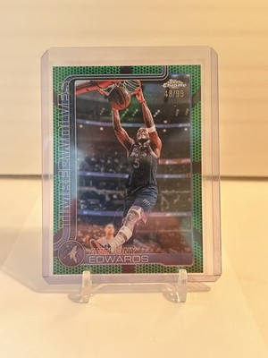 2025-26 Topps Chrome Update Anthony Edwards Green Basketball /99 #17