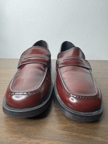 Zara Red Patent Leather Penny Loafer Womens Size 39 Burgundy - Picture 5 of 12