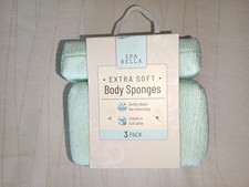 Spa Bella Extra Soft Body Sponge Baby Blue 3 Pack Nylon MPN 9800