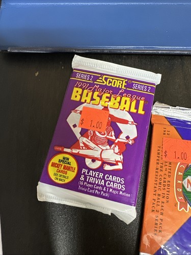 LOT 9 VINTAGE MLB PACKS LEAF, TOPPS, UPPER DECK, SCORE 1988-1991 BASEBALL NEW - Picture 4 of 15