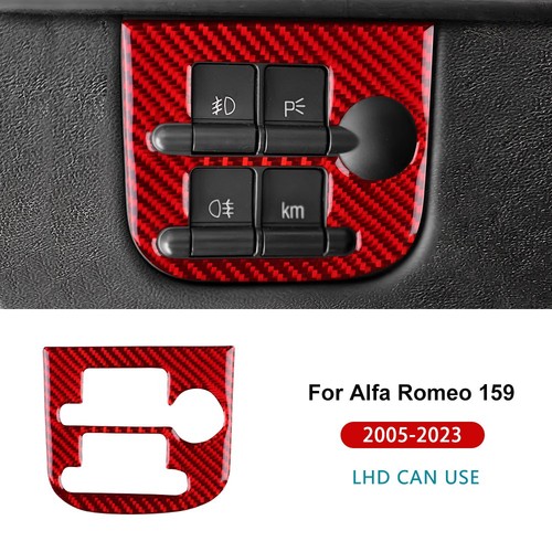 For Alfa Romeo 159 2005-2023 Red Carbon Fiber Headlight Switch Trim Cover - Bild 1 von 9