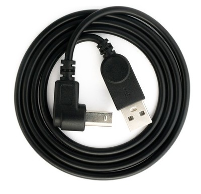 USB 2.0 Kabel 100 cm Typ B Stecker zu A Stecker Winkel Adapter in Schwarz