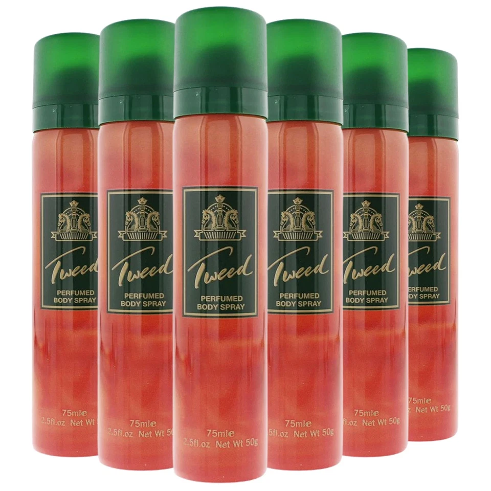 Taylor Of London Tweed Perfumed Body Spray for Her 75ml X 6 - New