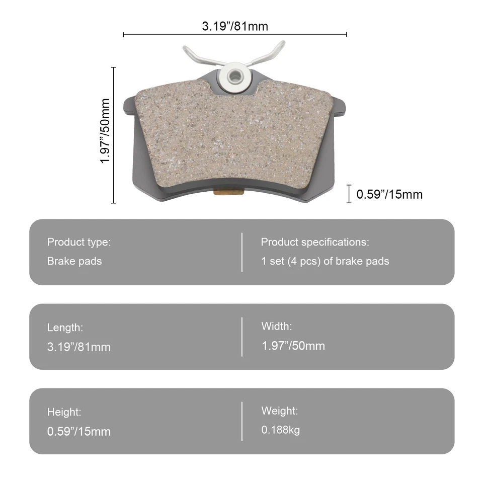 Оригинальные сменные задние тормозные колодки P-340A для Audi S4 2000-2001 и S6 2002-2003 - Изображение 3 из 3