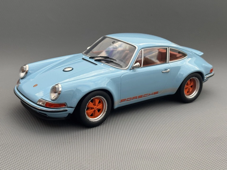 KK Scale Diecast Singer Porsche 911 Coupe Blue 1/18 Scale Model KKDC180441 - Image 4 of 4