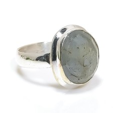 Labradorite Gemstone Handmade 925 Solid Sterling Silver Jewelry Ring Size 5 y871
