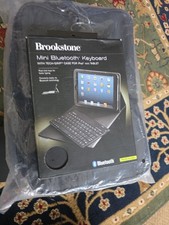 New Brookstone Mini Bluetooth Keyboard with Tech-Grip Case for iPad mini Tablet