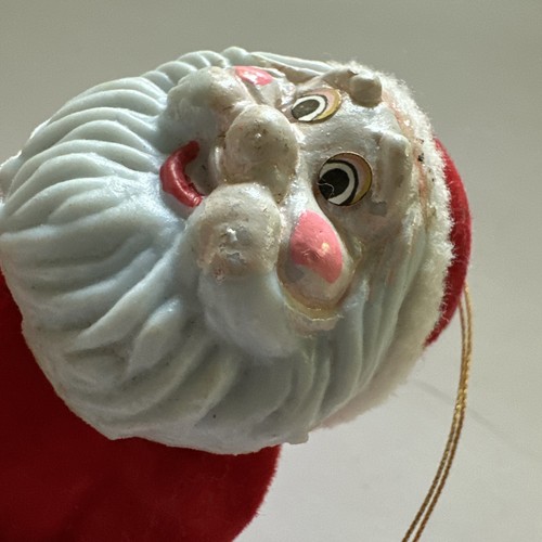 Adorno de Navidad flocado de colección Japón MCM Kitsch fieltro Santa cara de plástico - Imagen 14 de 15