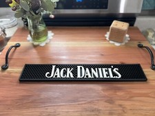 Jack Daniel  s Official Bar Mat Soft and Durable Rubber Black Spill Mat