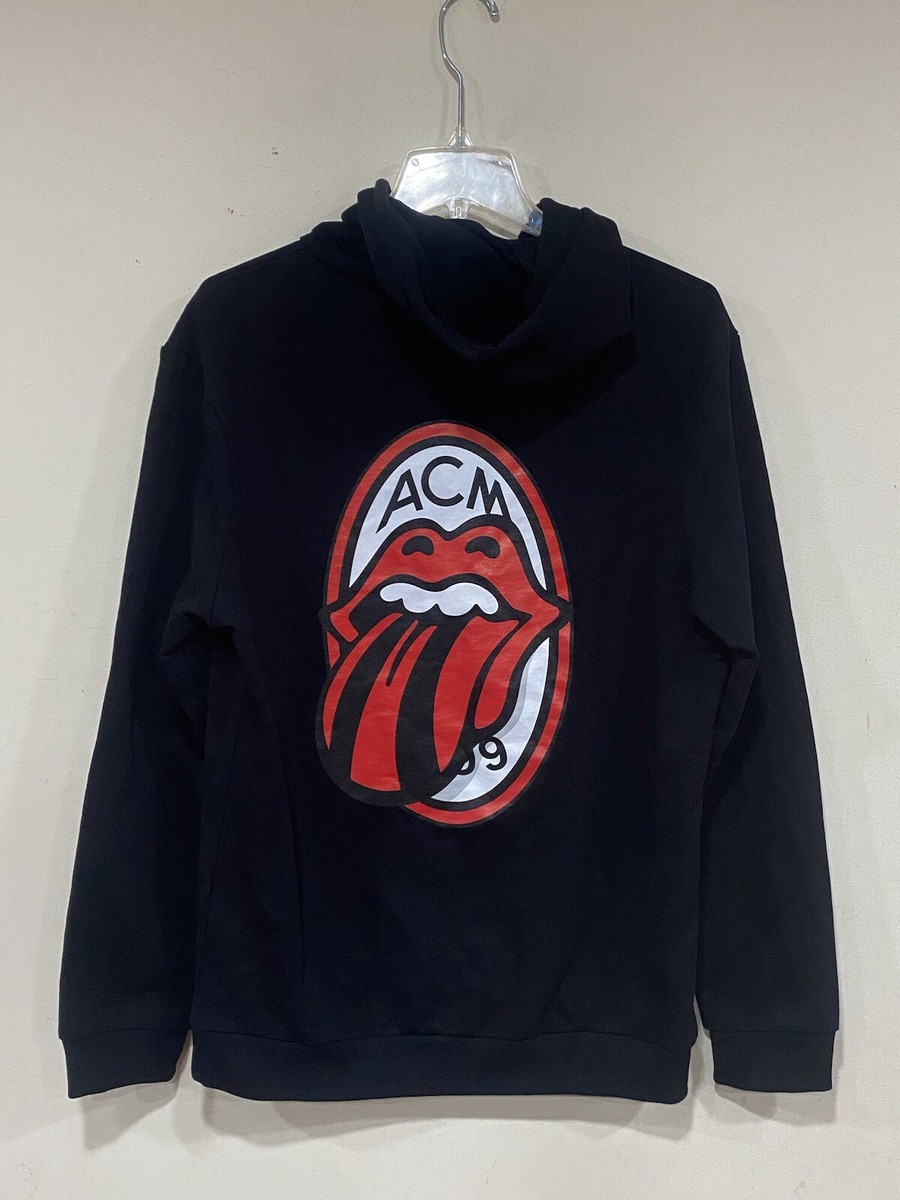 ACMILAN × The Rolling Stones tシャツ BLACK Rolling Stones X AC Milan Black Hoodie Men's Small Official