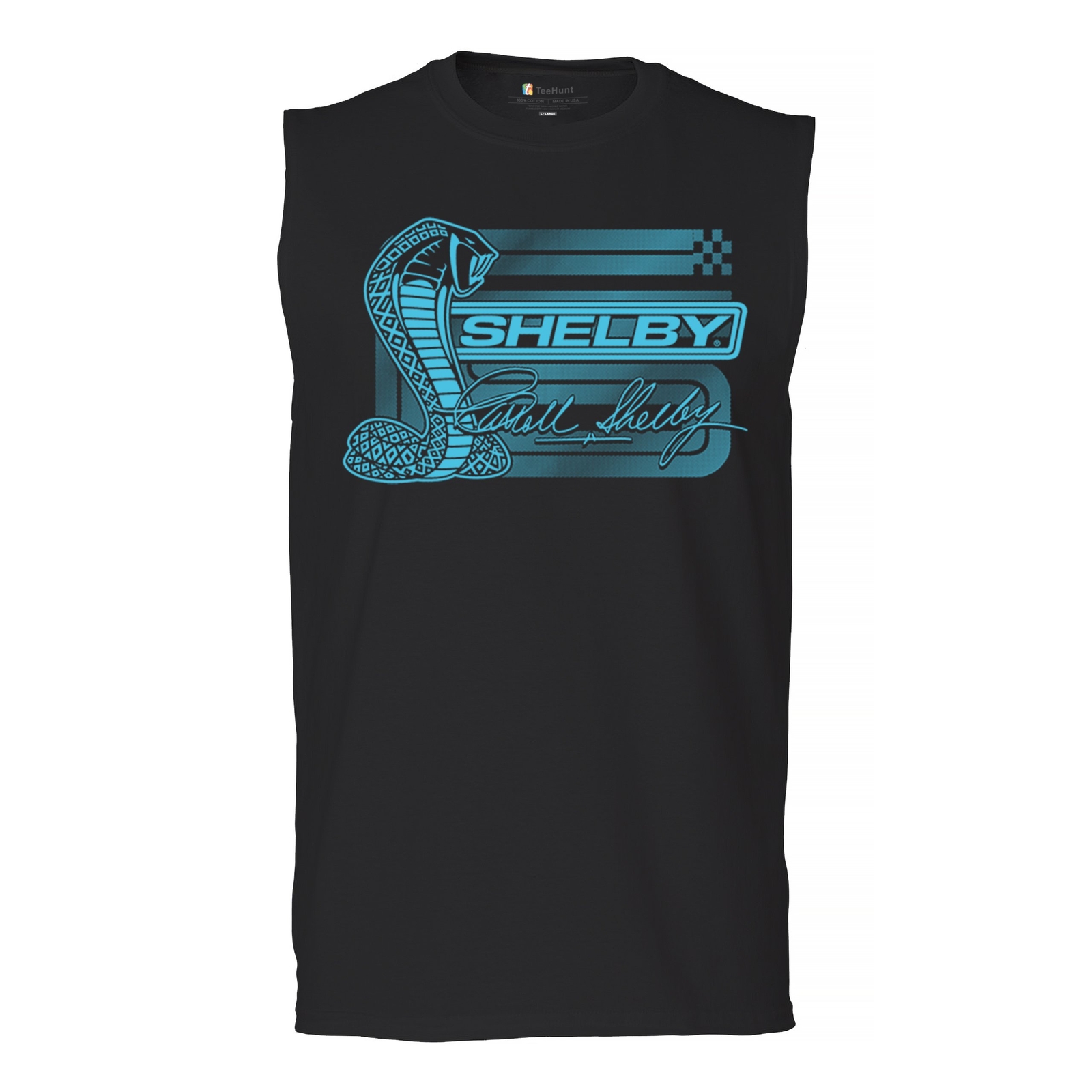 ALTRA Camicia muscolosa logo Aqua Shelby Cobra Mustang GT500 GT350 alimentata da Ford uomo
