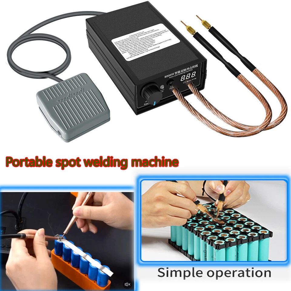 MARKENLOS 8000W Hochleistungs Doppelimpuls Punktschweißgerät zum Schweißen 18650 Batterie